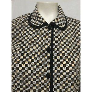 BORA BORA Long Sleeve Button Front Top Blouse Women's Sz Medium